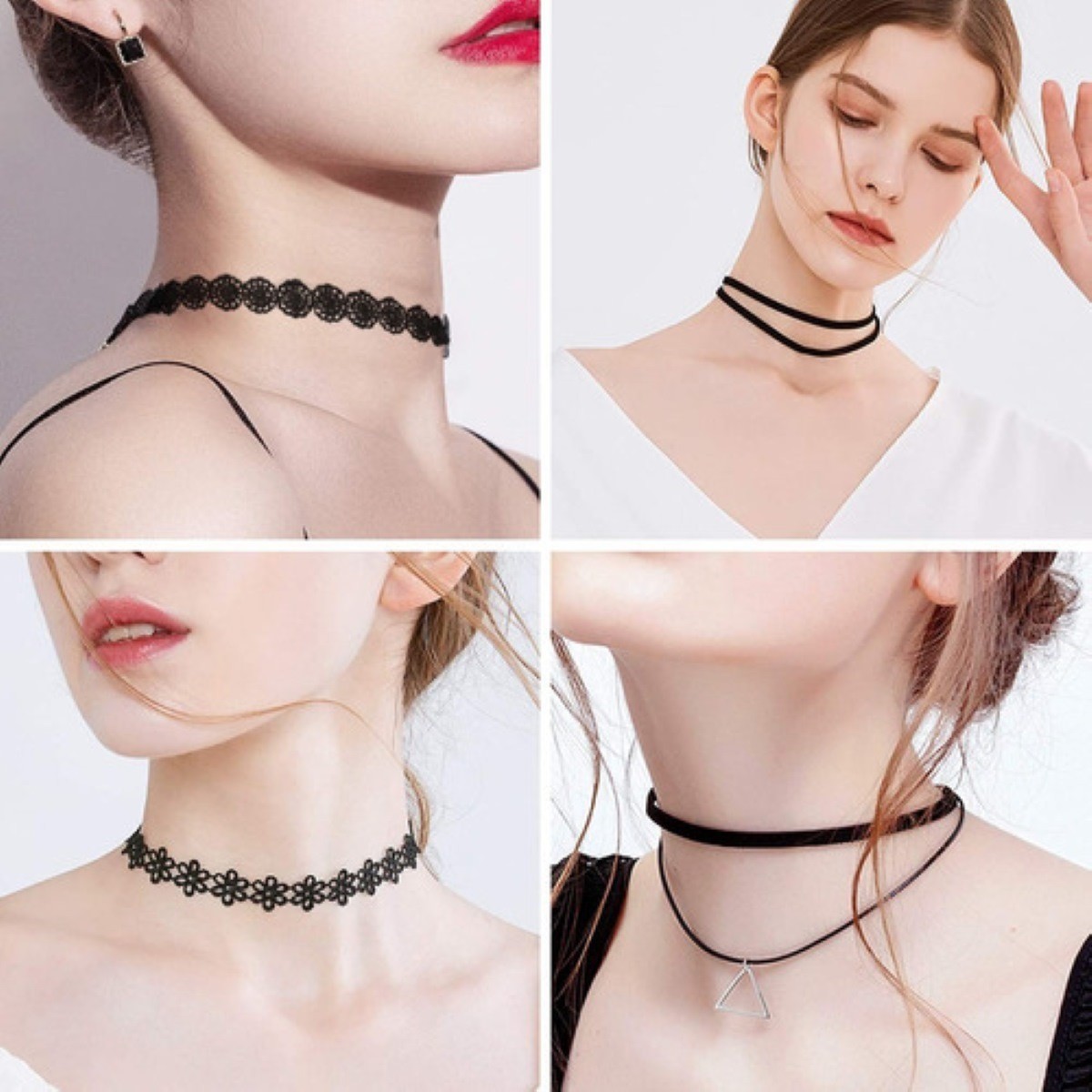 20 Gargantilla Choker Necklaces Black Lace image number null