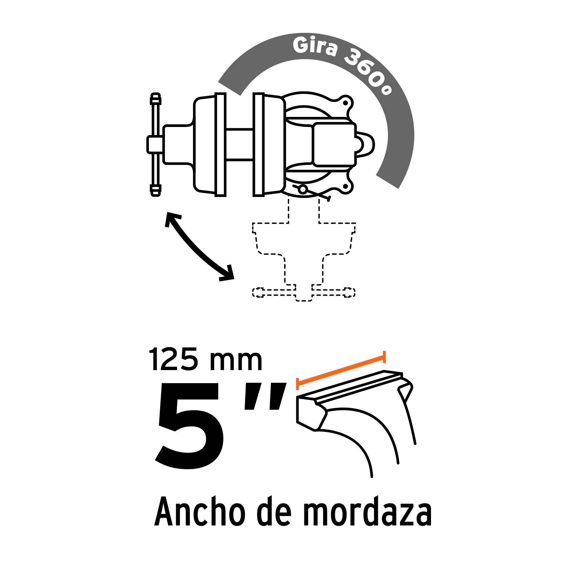 Tornillo de banco 5 pulgadas uso industrial de hierro nodular image number null