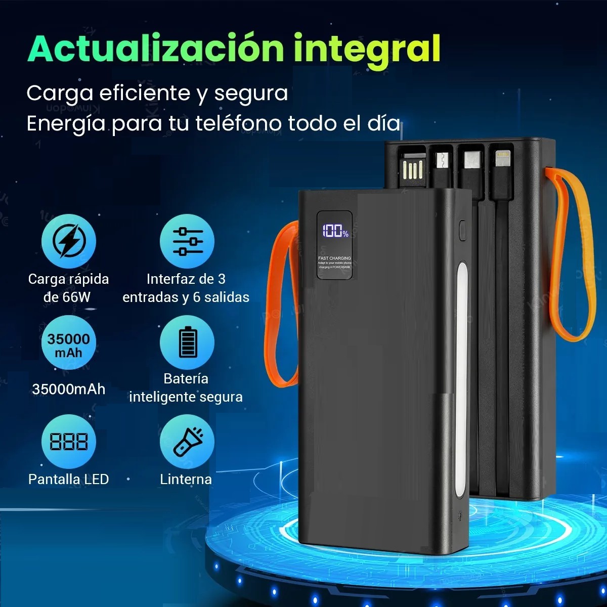 Power Bank 35000mah Bater&iacute;a Port&aacute;til Pila 66w Carga R&aacute;pida image number null