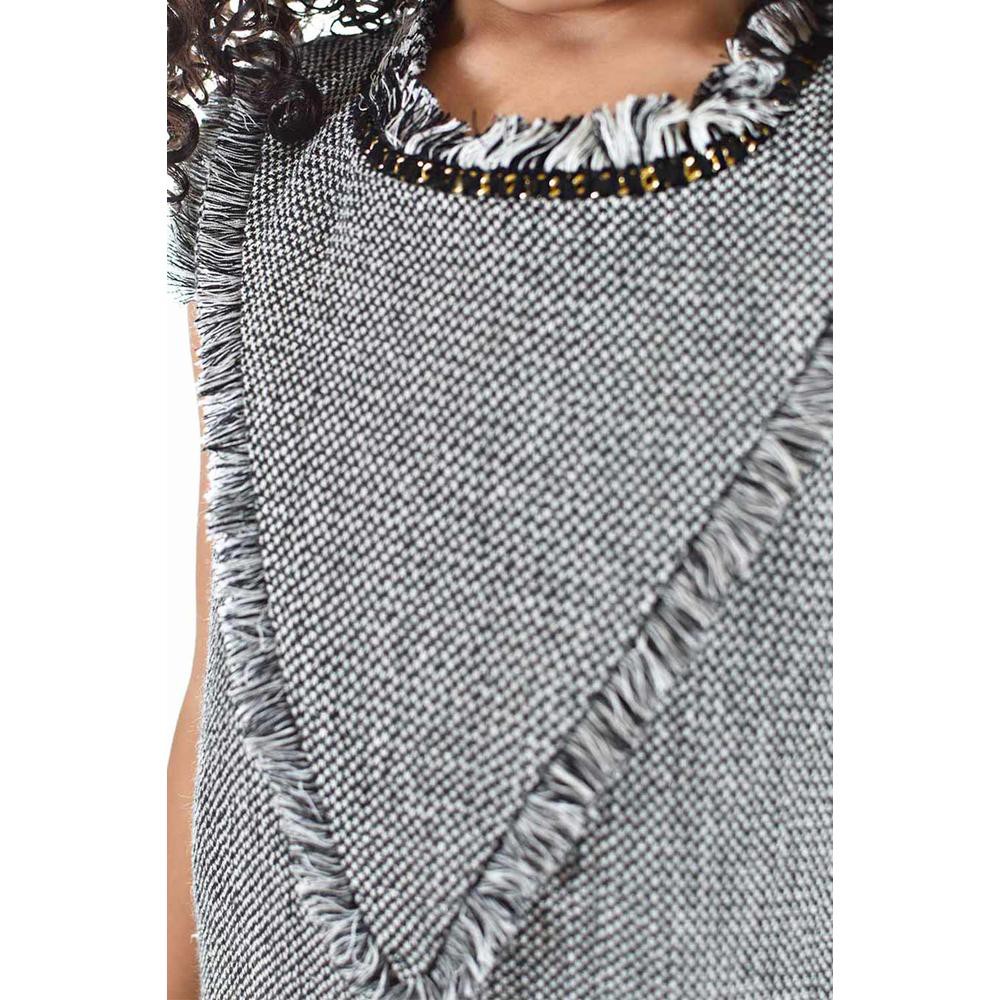 Vestido de ni&ntilde;a con ribete Roman Fashion /Kids, 34639 (Gris obscuro) image number null