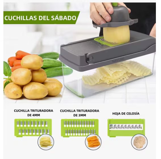 Kit De Picador De Verduras Rallador 20 In 1 Con Cesta image number null