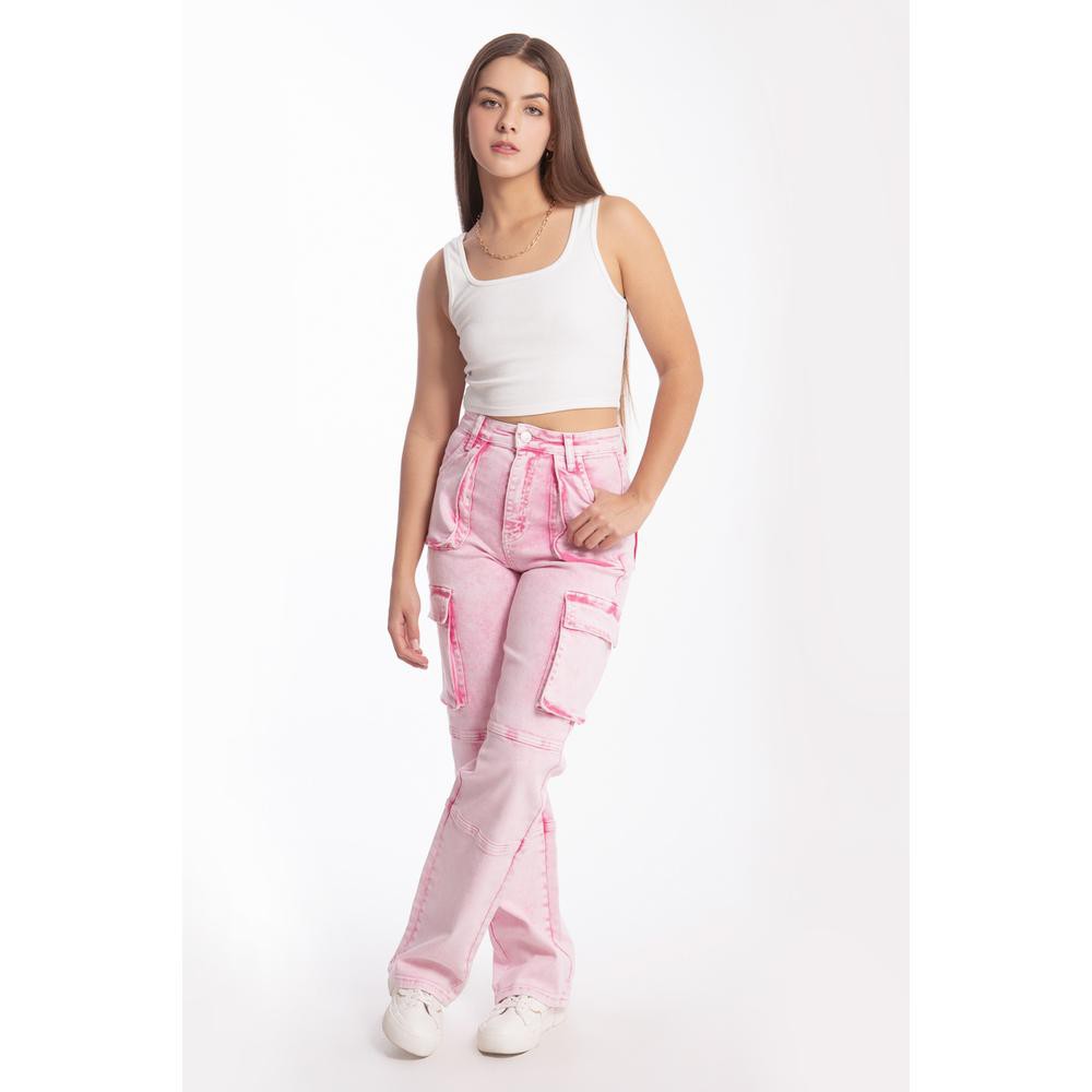 Jeans cargo Wide Leg /Juvenil, 6614 (Rosa) image number null