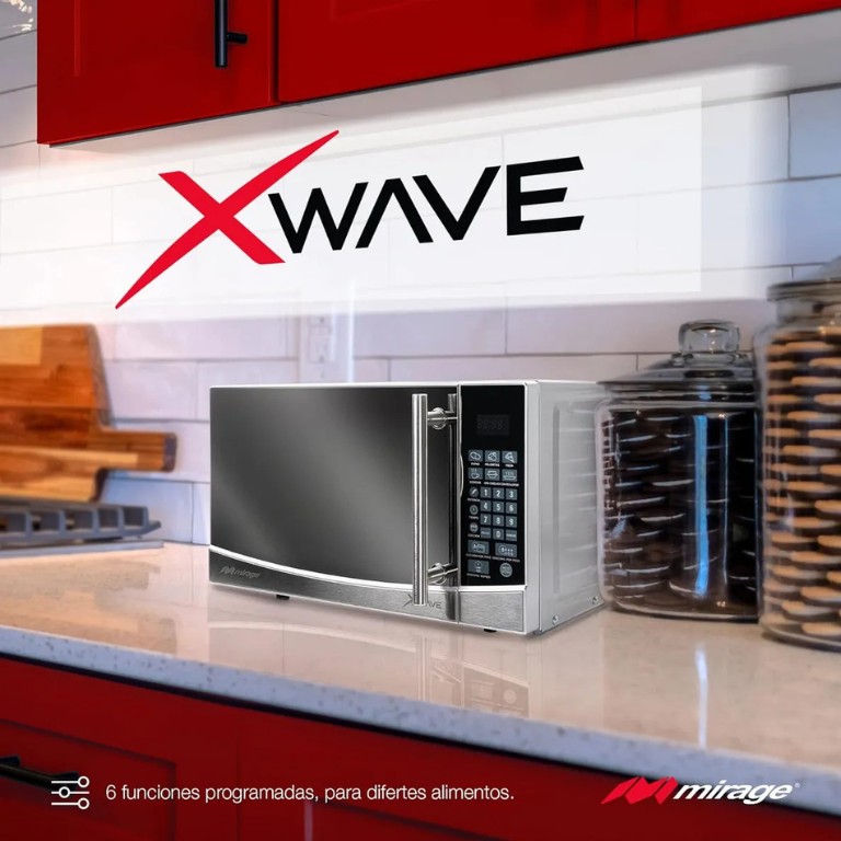Microondas Microwave Mirage, Xwave, 0.7 ft3, Acabado espejo, color silver, membrana t&aacute;ctil. image number null