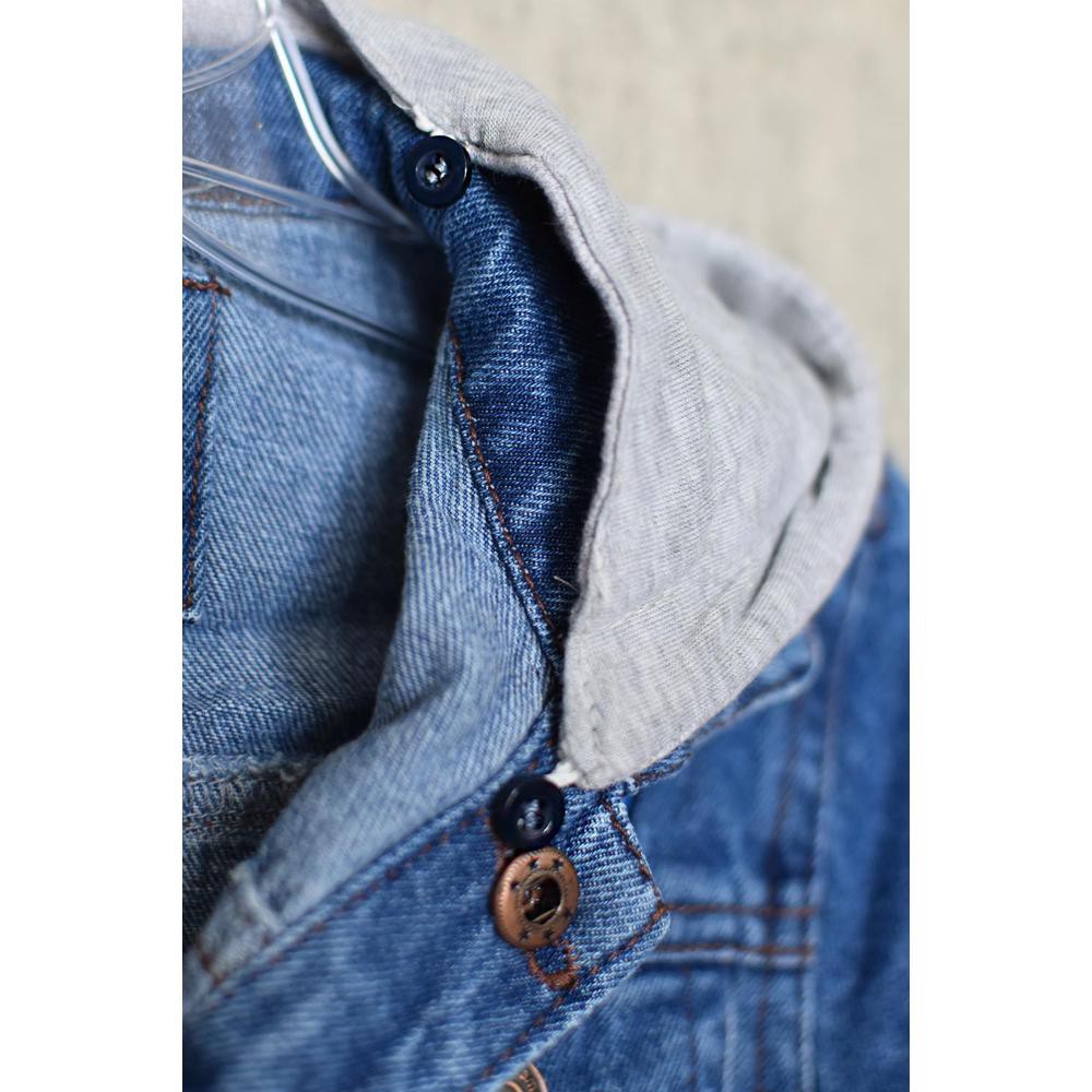 Chamarra denim con capucha desmontable /Kids 31701 (Azul dark) image number null