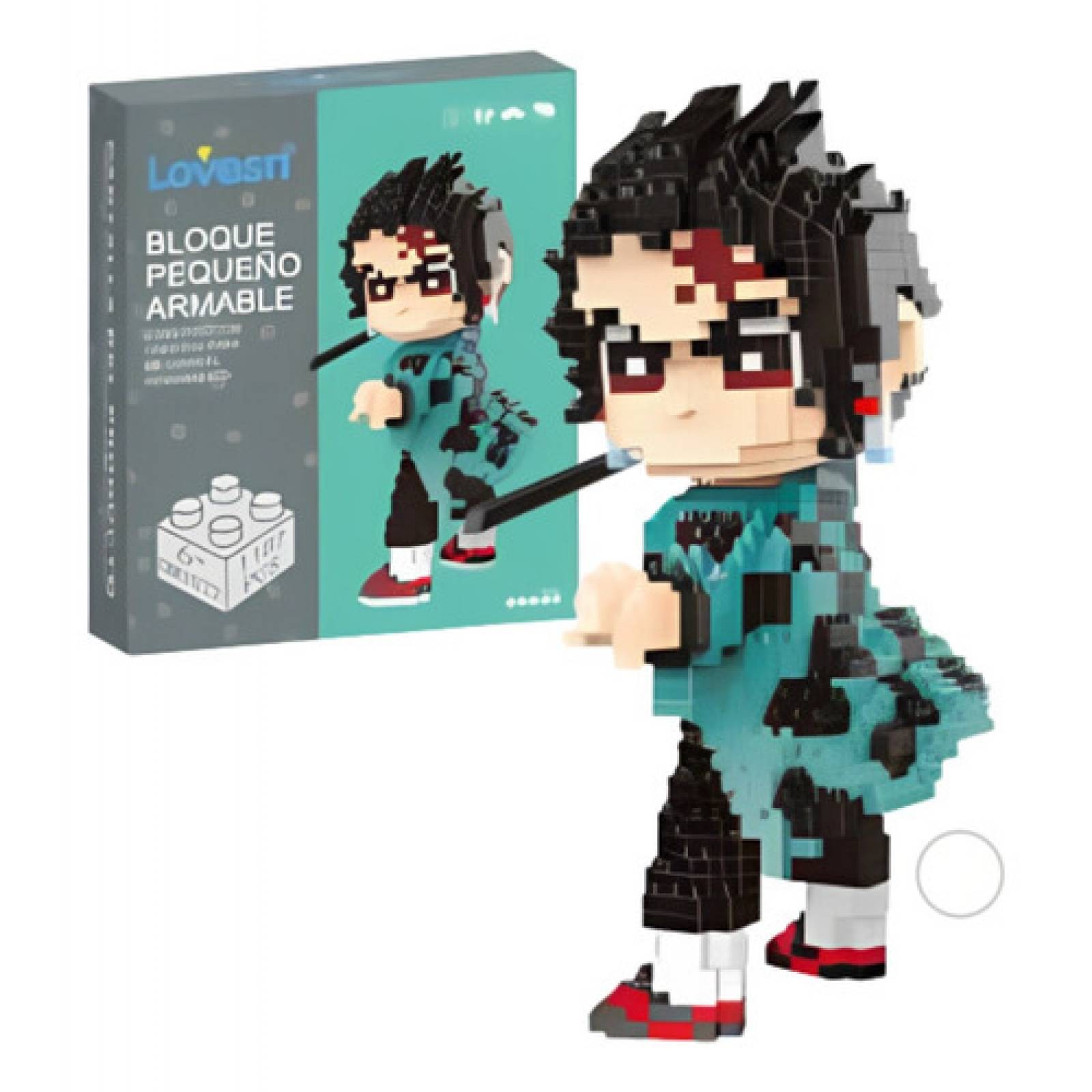 Figura Demon Slayer Kimetsu No Yaiba Figura De Bloques Armables 3d Cosplay Mini Building para ni&ntilde;os image number null