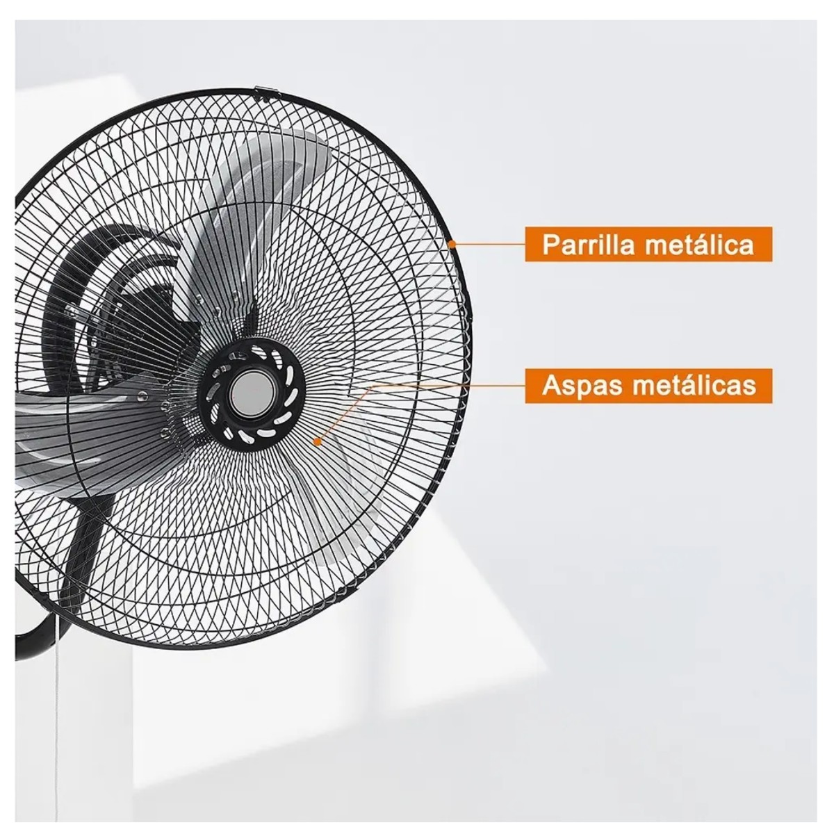 Ventilador Pared 18 Pulgadas Met&aacute;lico/360&deg; Estructura Negro image number null