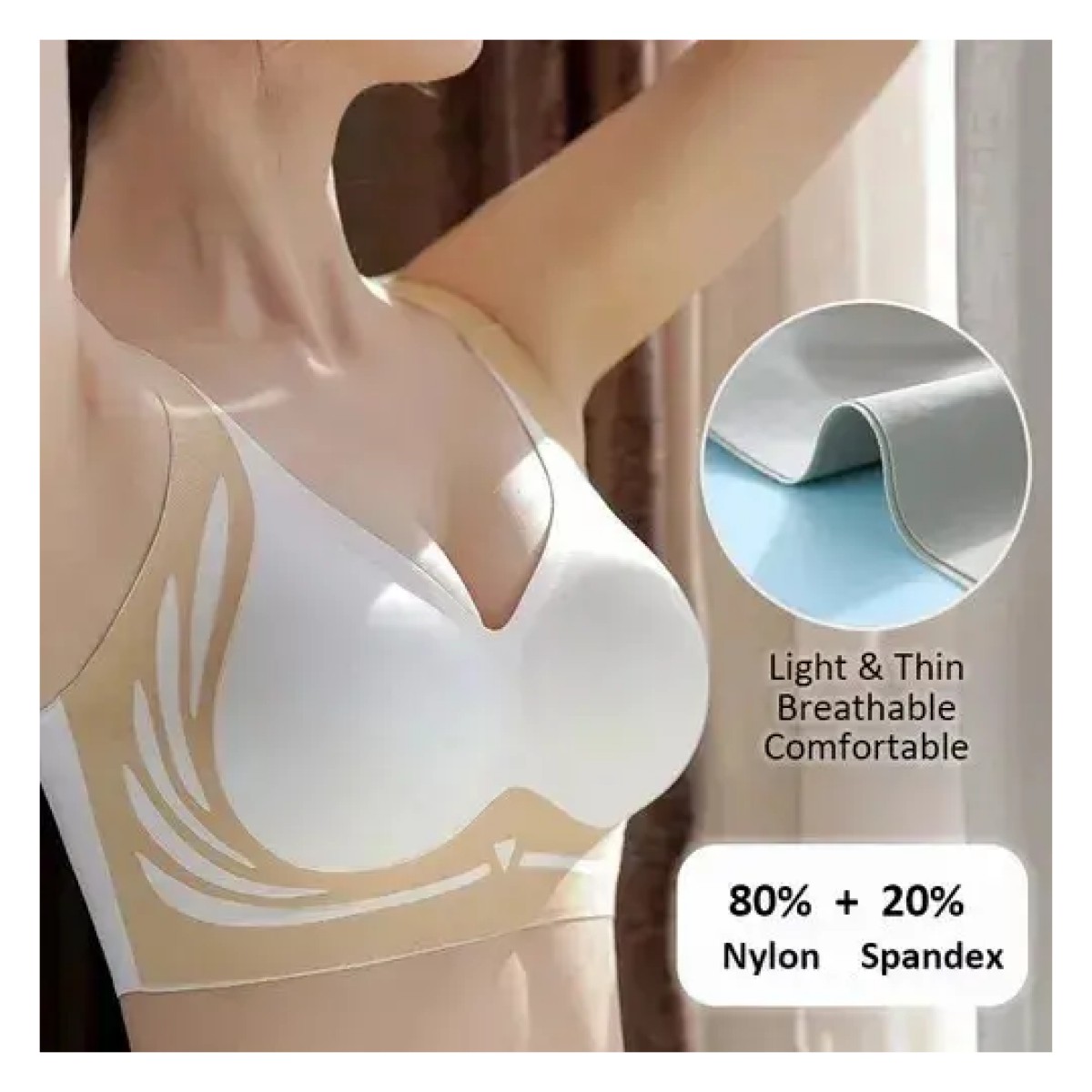 Brassiers Sin Varillas Comodos Respirables 4 Piezas Negro y Piel Talla 2XL image number null