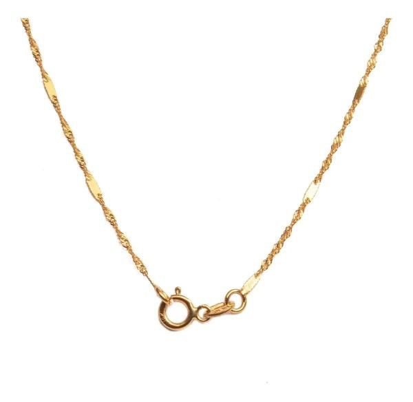 CADENA SINGAPUR 45 CM CALIBRE 1 MM ORO DORADO 14 KILATES image number null
