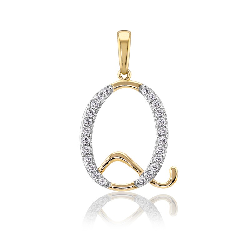 DIJE LETRA Q ORO 10K ABBA JOYAS image number null