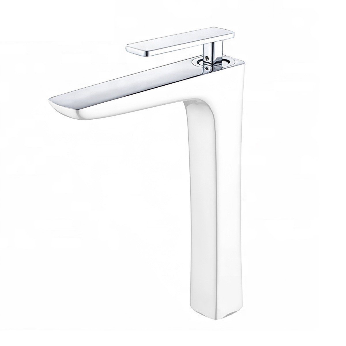 Grifo mezclador para lavabo agua fr&iacute;a/caliente grande color cromo con blanco AT4206HCw image number null