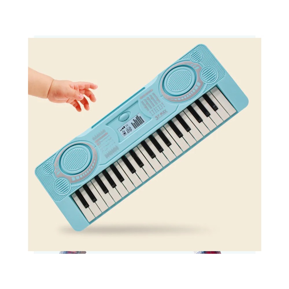 Piano Electr&oacute;nico Con Mini Teclado De 37 Teclas Azul image number null