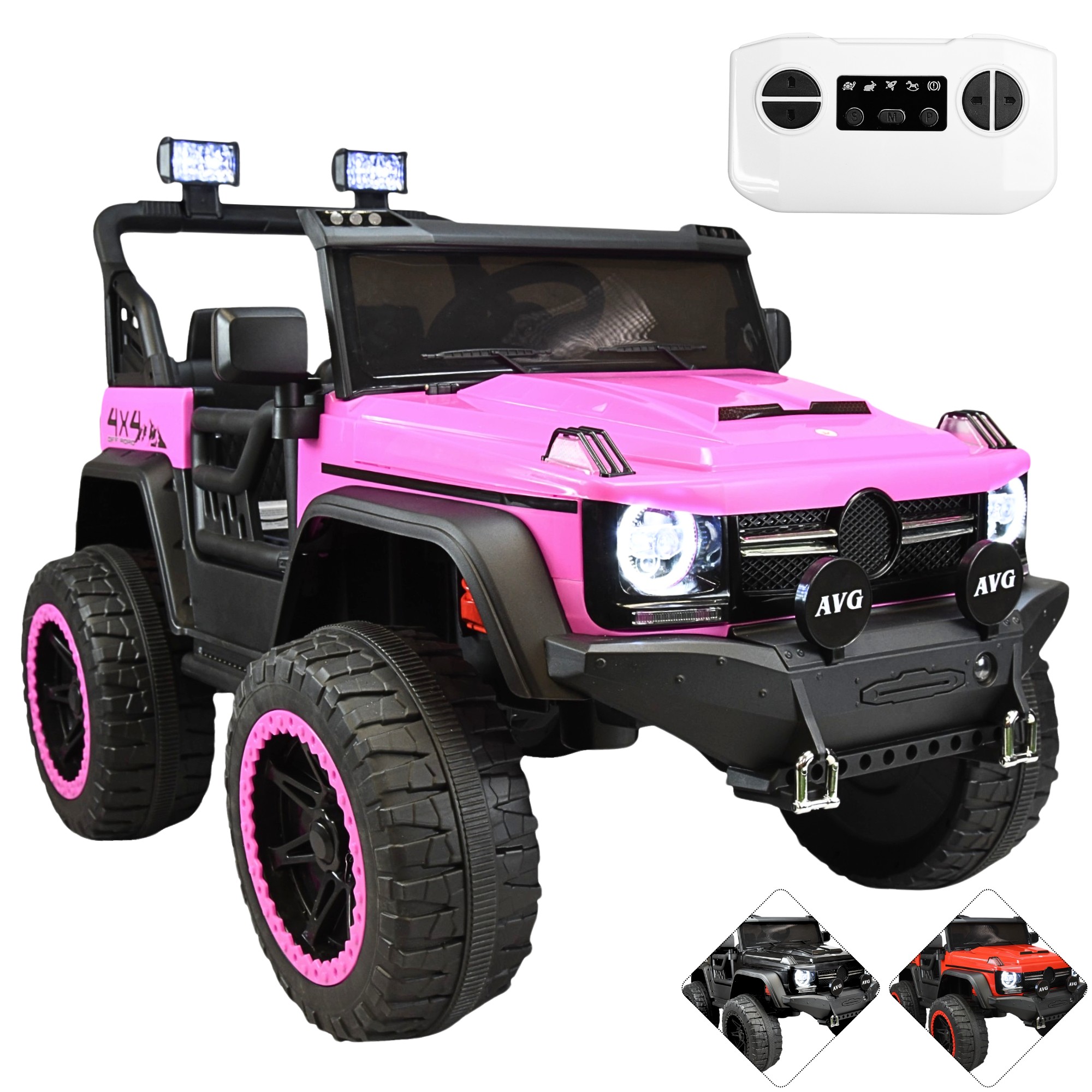 Montable El&eacute;ctrico Camioneta 4x4 para Ni&ntilde;os Control Remoto 12v - Rosa image number null