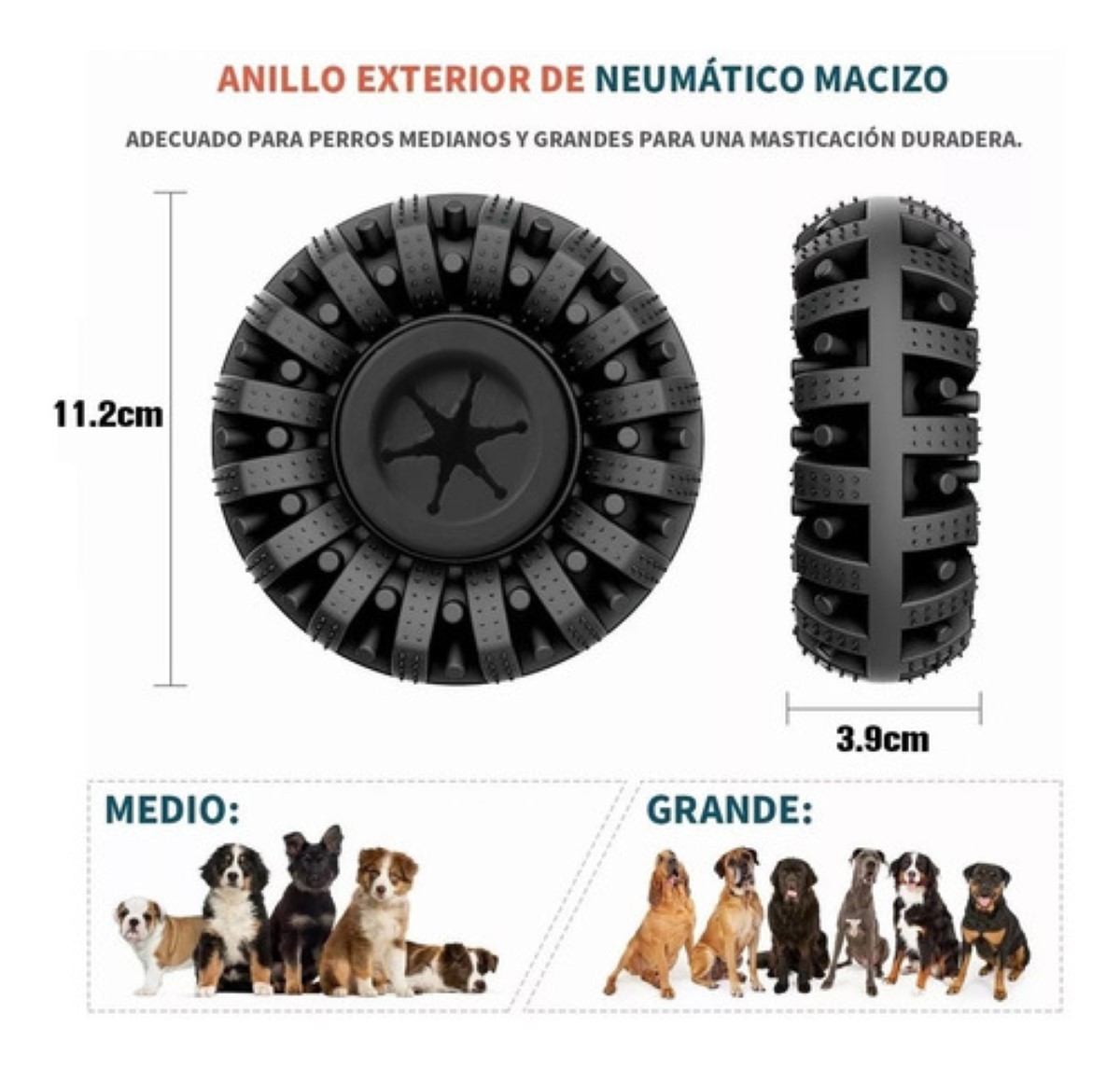 "Juguete Para Perro Mordibles Grandes Neum&aacute;ticos Goma negro " image number null