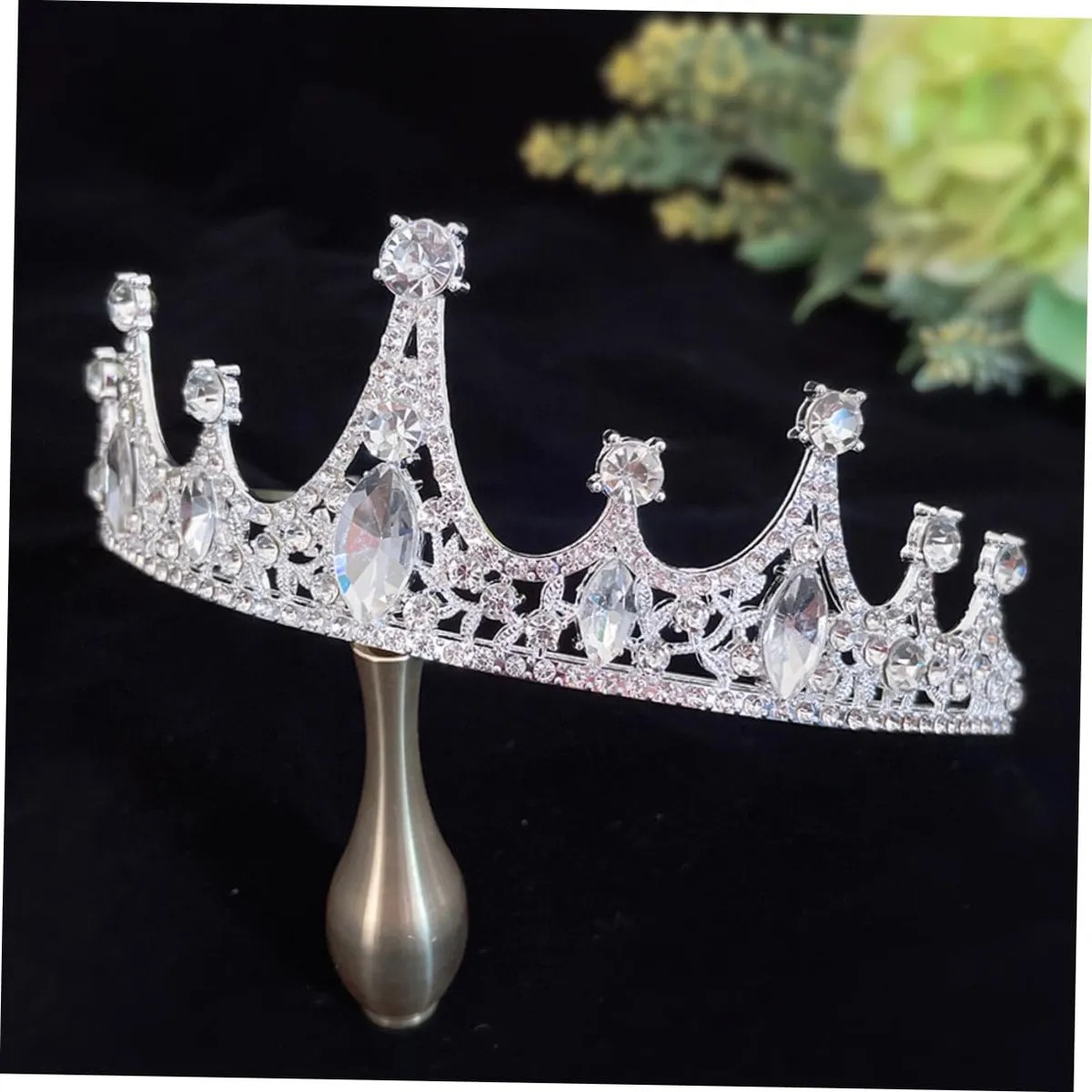 Reina Corona Princesa Boda Tiara Tiara Nupcial Y Cumplea&ntilde;os Color Plateado image number null