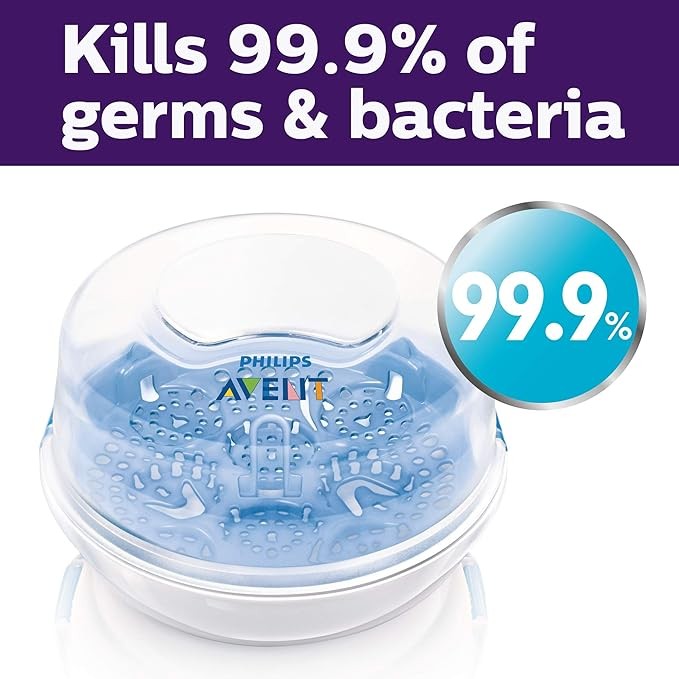 A Philips AVENT Esterilizador de vapor de microondas para biberones, chupetes, tazas y m&aacute;s, SCF281/05. image number null
