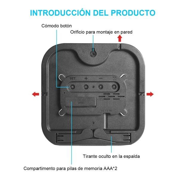 Reloj De Pared Digital Visualizaci&oacute;n Grande Con Control Remoto image number null