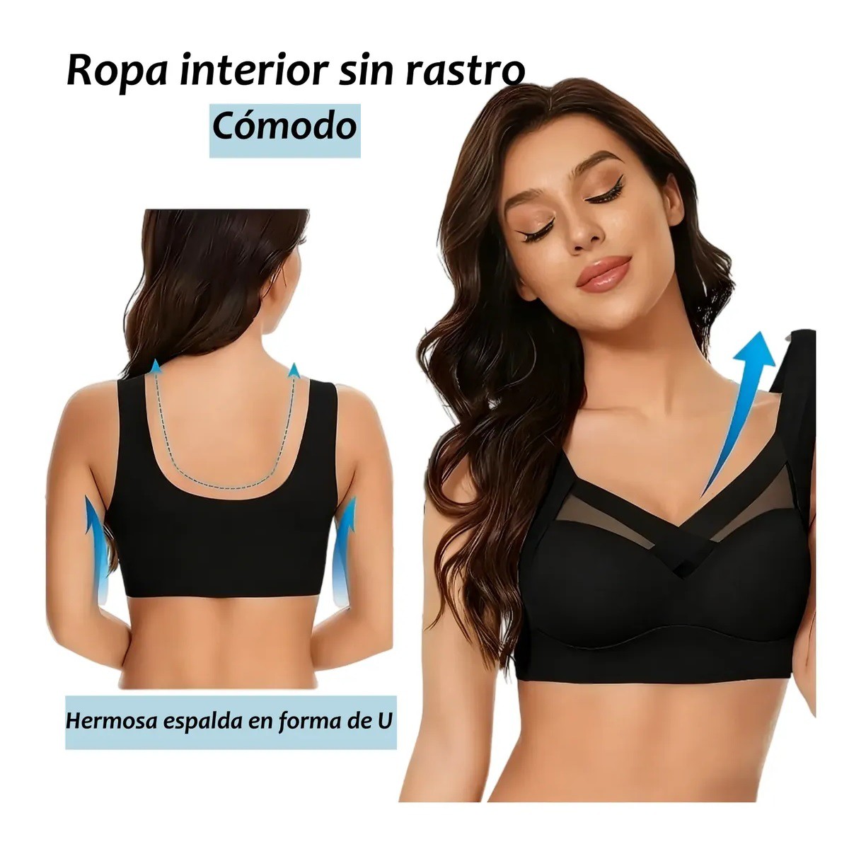 Brasier Deportivo Lenceria Sin Varillas Push Up 4 Piezas Talla S image number null
