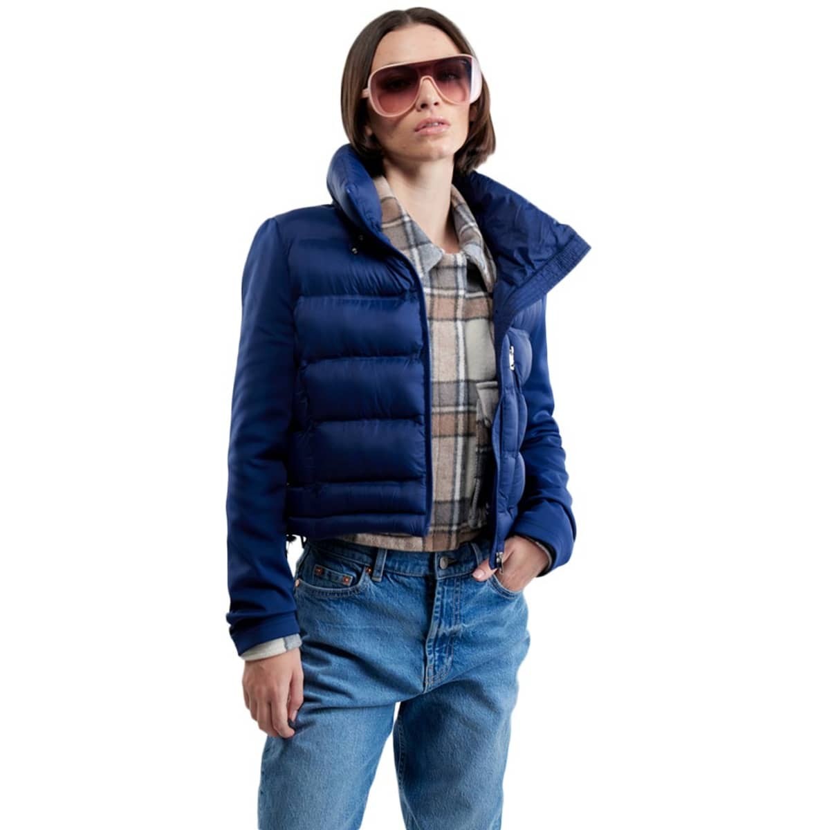 Chamarra crop capitonada Holly Land para mujer, azul marino, mod. 1094836 image number null