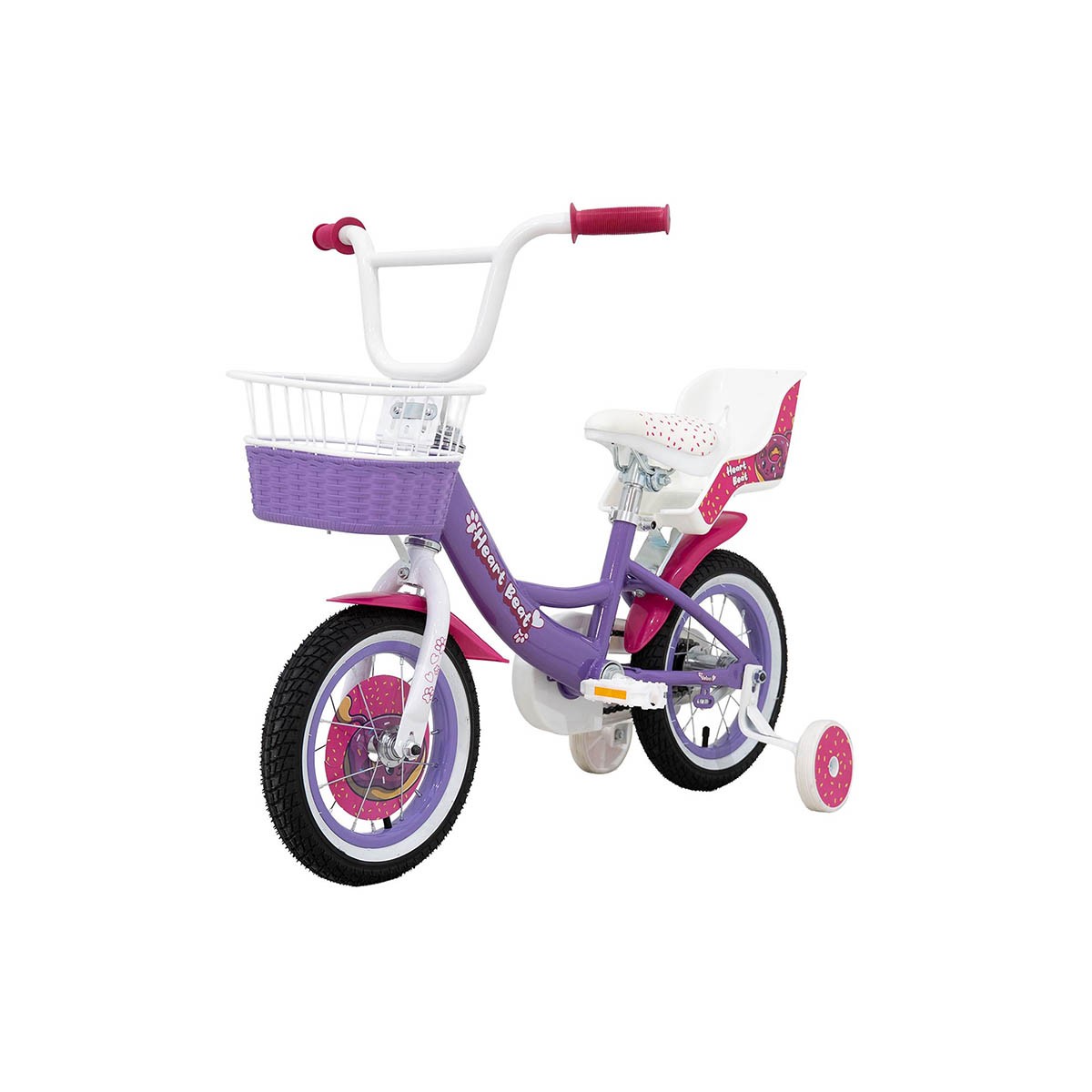 Bicicleta Infantil Rodada 12 de Acero Veloci Heart Beat Color Violeta image number null