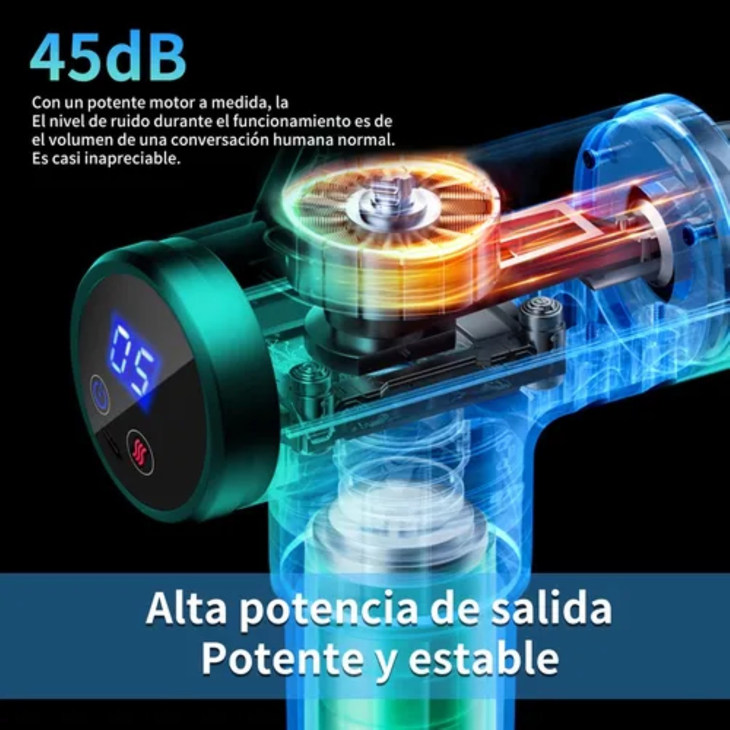 Pistola De Masaje El&eacute;ctrico Verde image number null