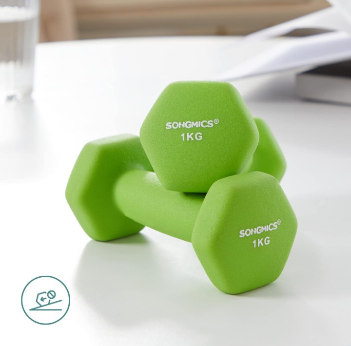 Juego de mancuernas hexagonales con soporte de almacenamiento Ergon&oacute;mico image number null