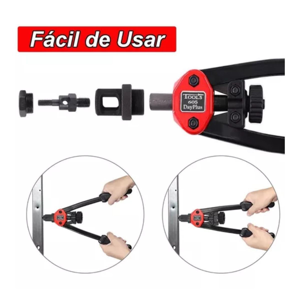 Remachadora Para Tuercas De Manual Profesional Remache Negro 12 pz. image number null