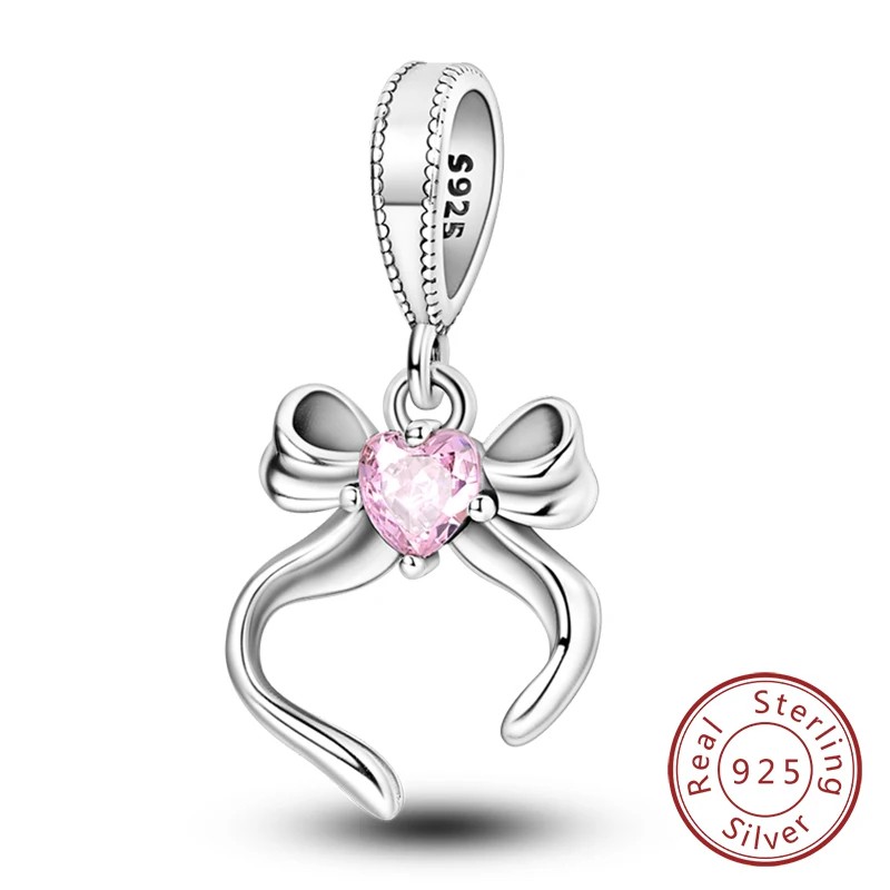 Charms de Plata Esterlina 925 para Pulsera y Collar SET 5 PCS Random, Abalorios Colgantes Rosa Accesorios de Joyer&iacute;a DIY image number null
