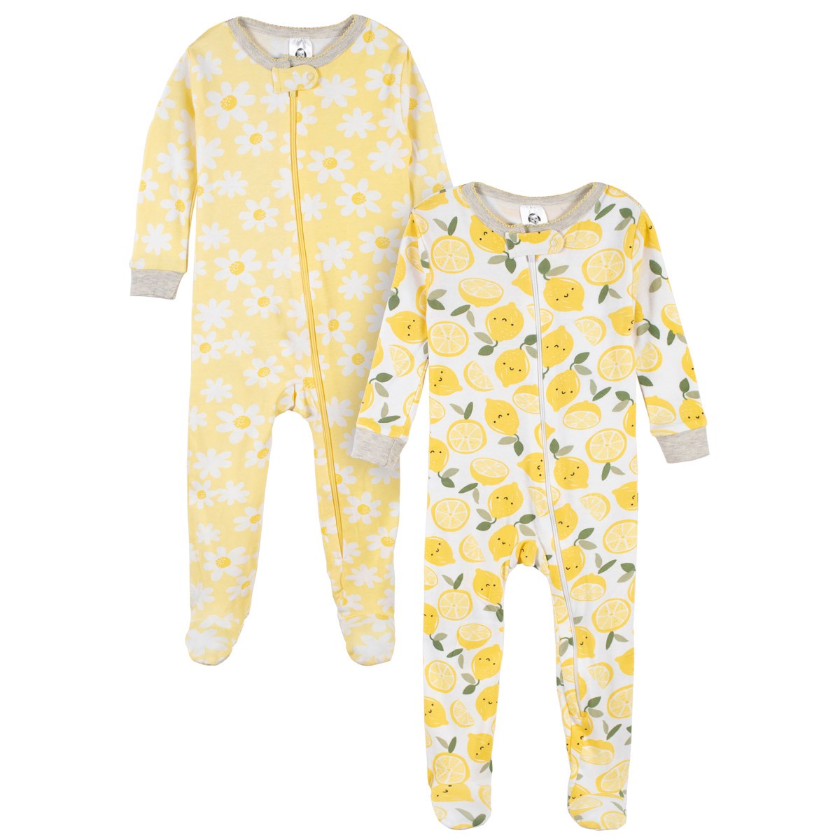 Mameluco Gerber Pack 2 Algod&oacute;n Con Pies Ropa Dormir Beb&eacute; image number null
