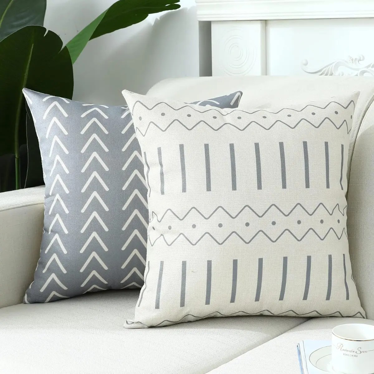 Fundas Para Cojines Estampadas De 45x45 Cm, 4 Piezas Color: Grey image number null