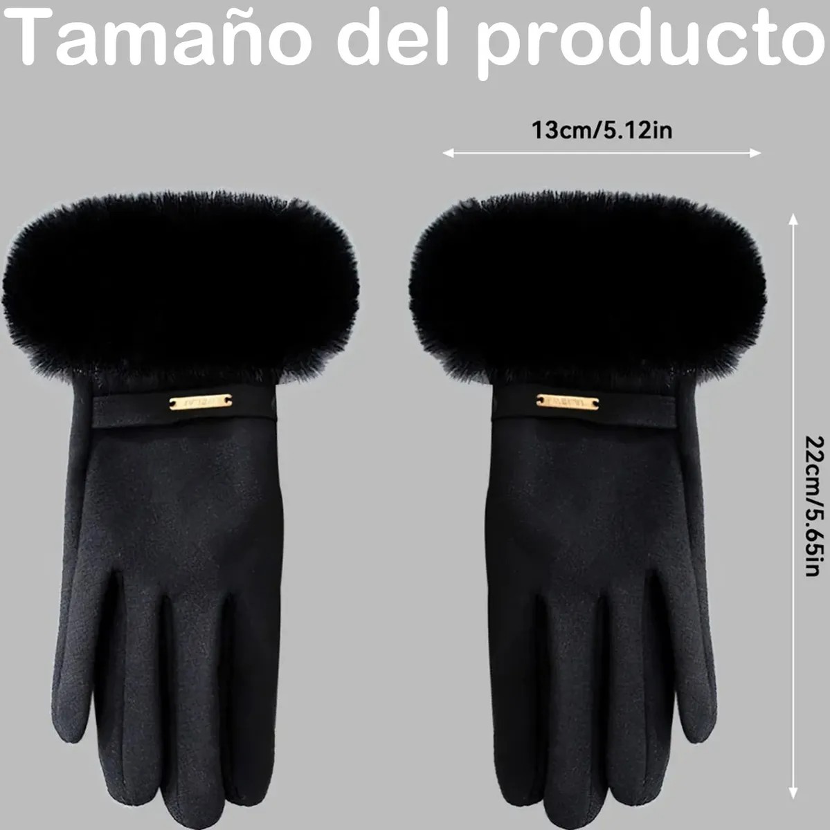 Blanquecino Guantes T&eacute;rmicos Frio De Invierno NEGRO image number null
