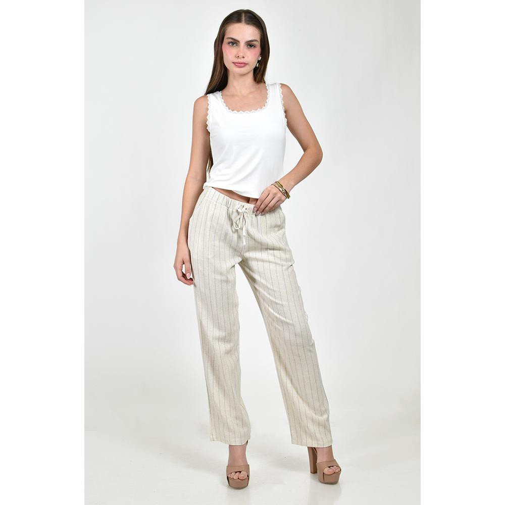 Pantalon de lino rayado Roman Fashion /Juvenil, 9205 (Arena) image number null