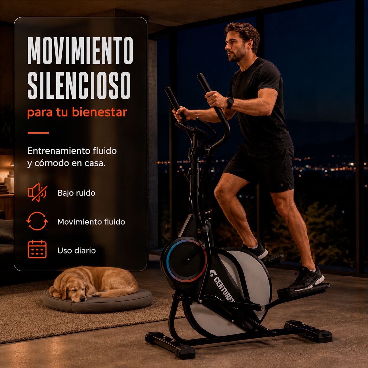 Eliptica Magnetica 3en1 Maquina Escaladora 200 Kg 8 Niveles Negro Centurfit image number null