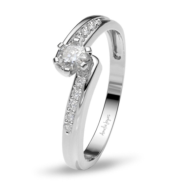 Anillo de Compromiso con 20 puntos Diamante Natural Certificado Oro 14K Amelie Joyas image number null