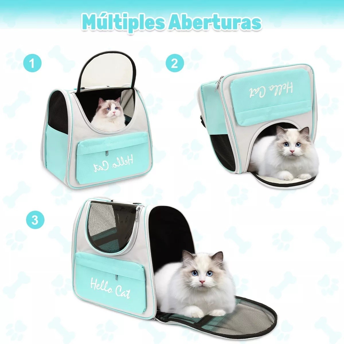 Mochila Transportadora Para Gato Perro Port&aacute;til Y Respirable Verde image number null