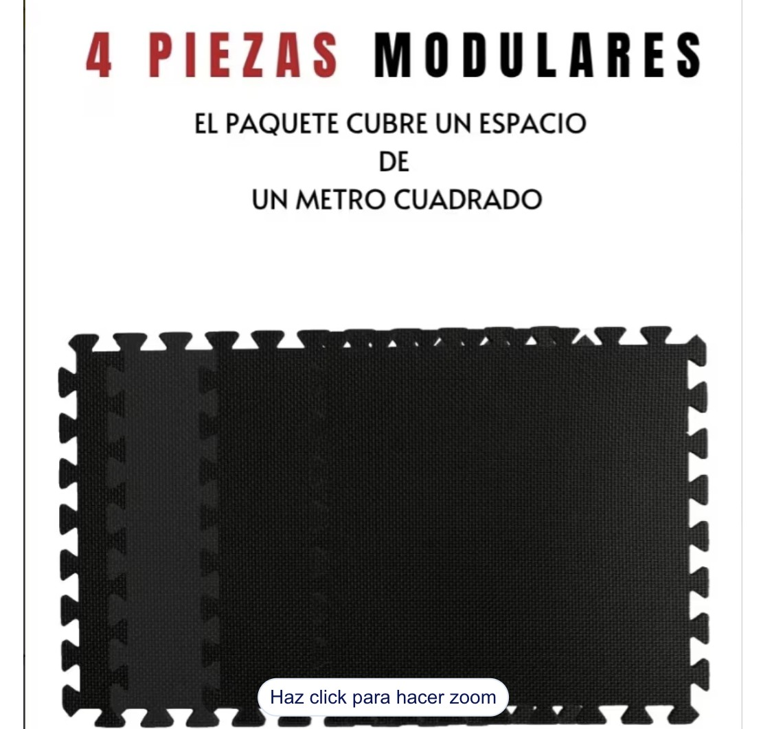 Tapete Ejercicio Gym Tapete Pesas Crossfit Multiuso Kit 4pzs Modelo Negro image number null