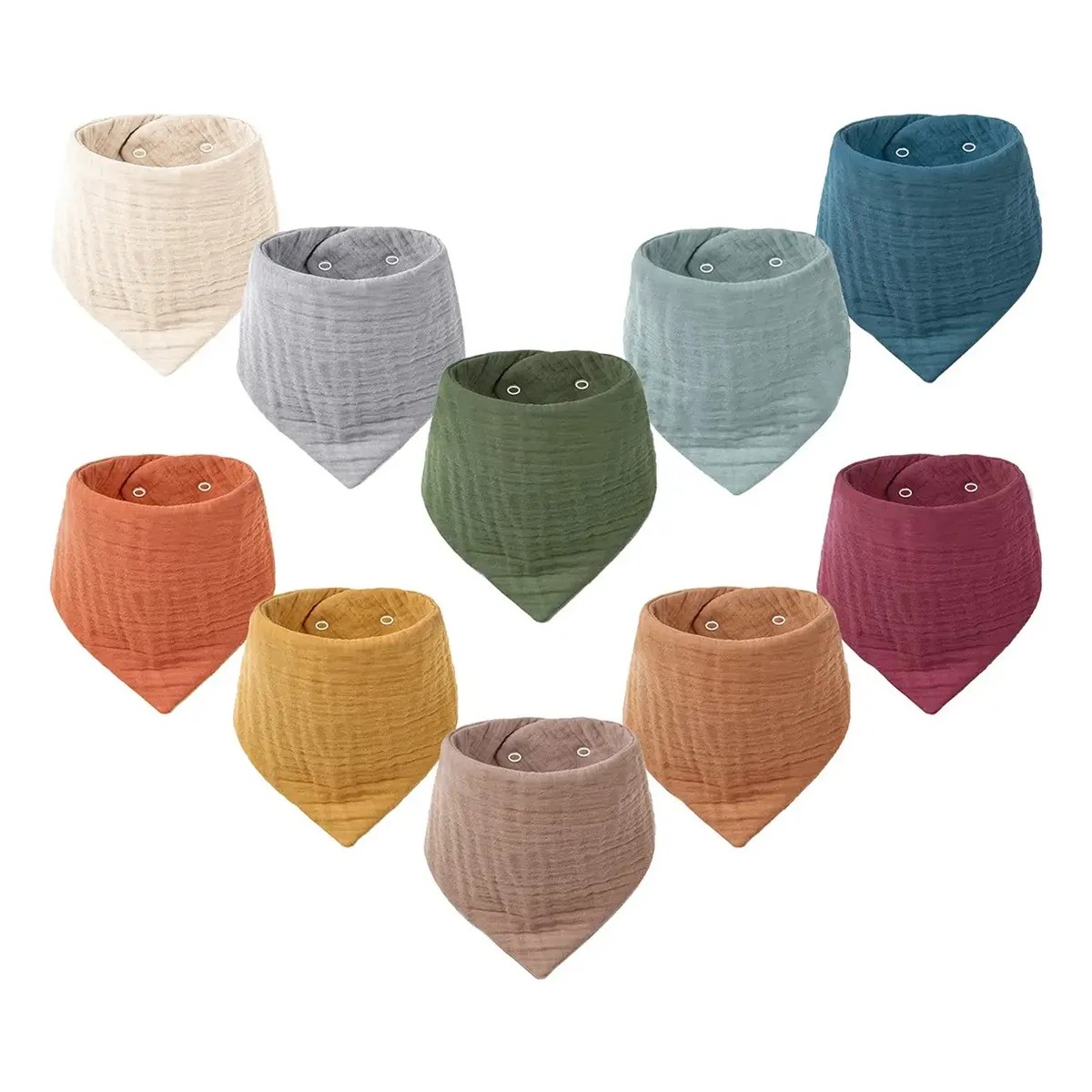 "10 Pack Baberos Bebe Bandana Absorbentes Y Suaves, Ni&ntilde;as " image number null