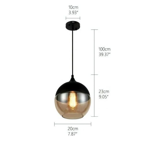Lampara De Techo Colgante De Cristal Ambar Negro image number null