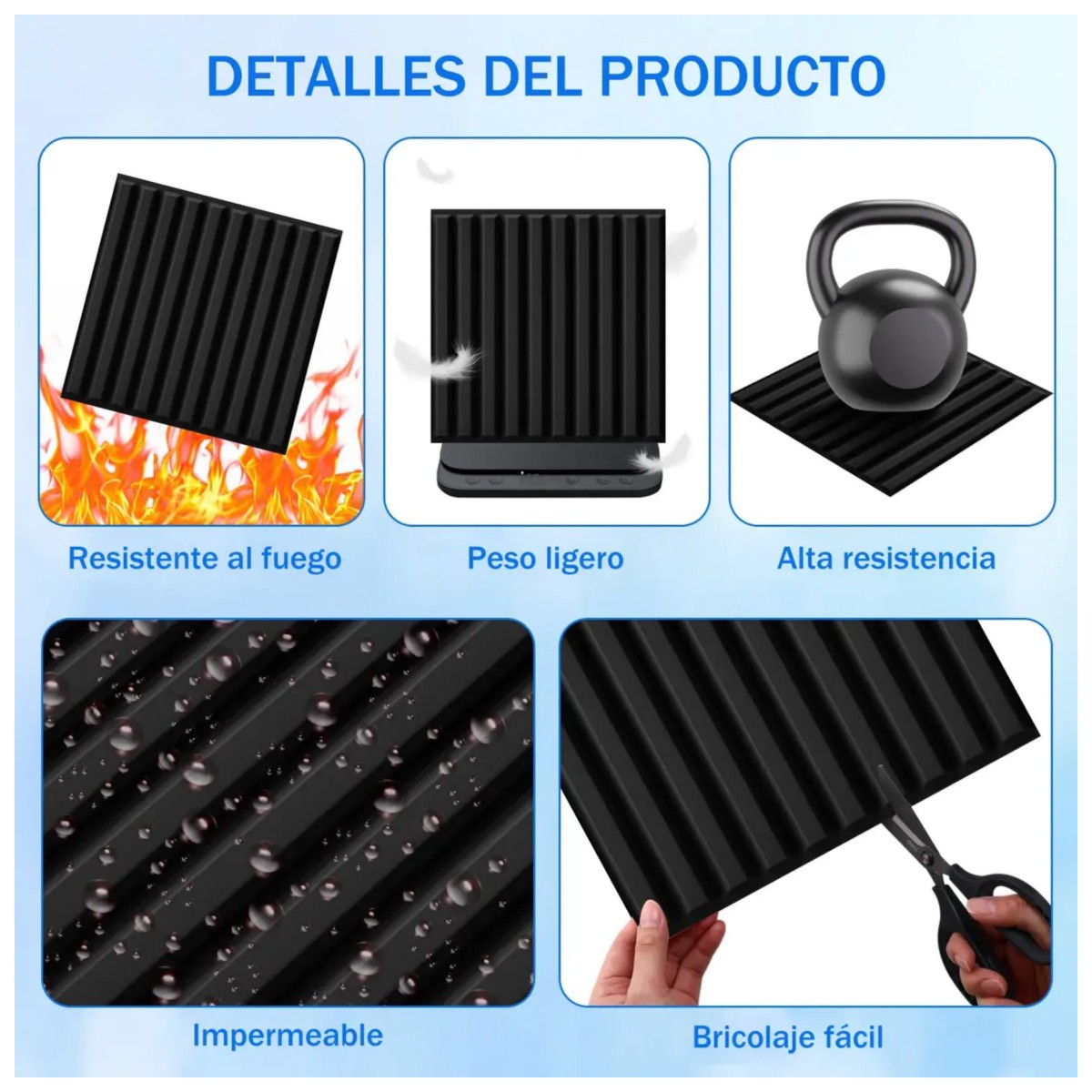 Paneles Decorativo Pared 3d Pvc Hogar 20pzas Con Pegamento Color Negro image number null