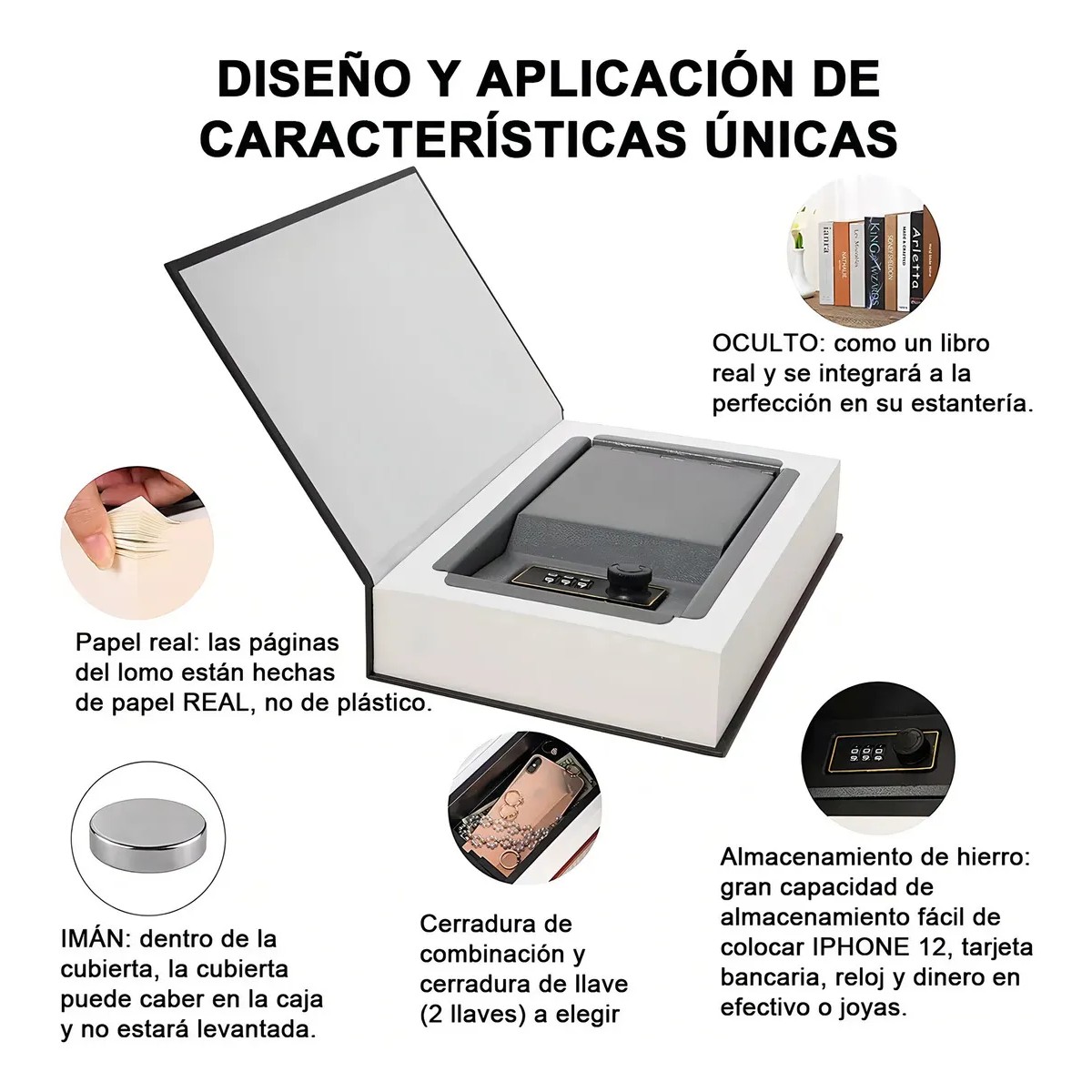 Libro Caja Fuerte Caja De Seguridad Oculta /papel De Verdad image number null