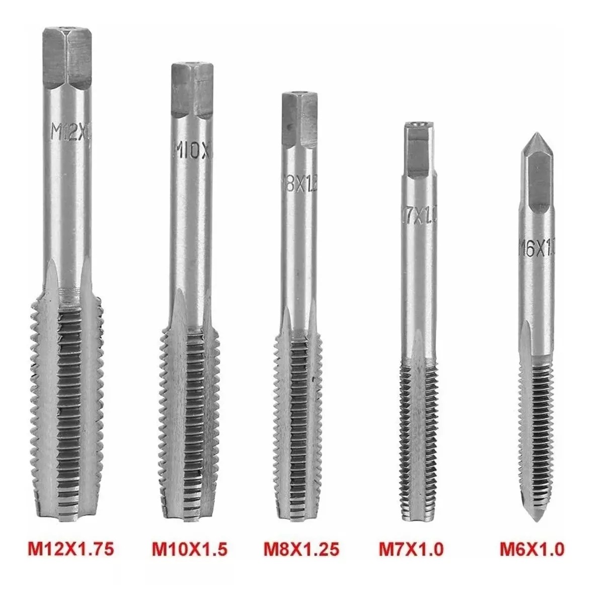 Kit De 12 Machuelos Con Maneral Broca Tipo Matraca Ajustable. image number null