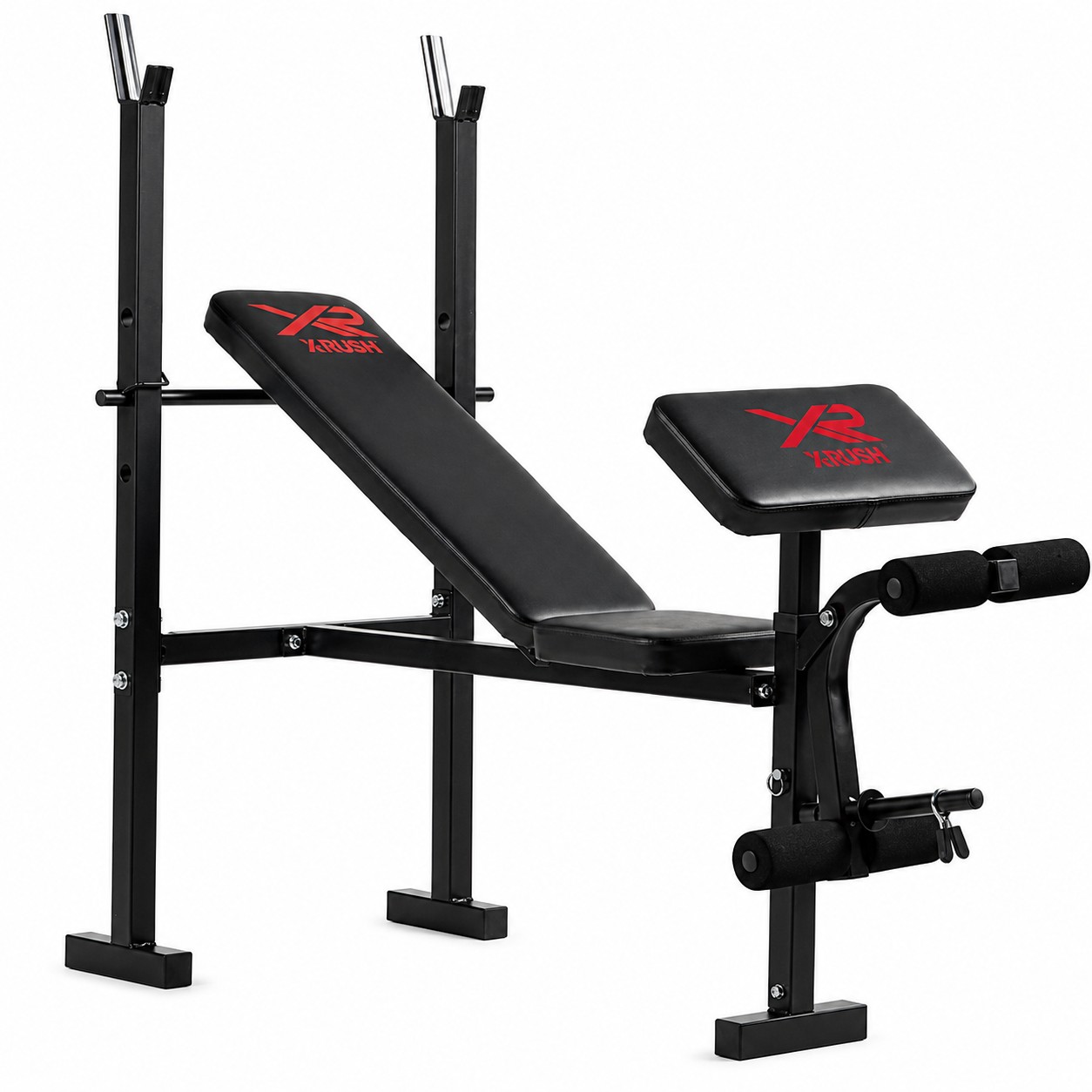 Banco Para Pesas X-Rush Negro Con Respaldo Ajustable y Soporte De Hasta 300 Kg image number null