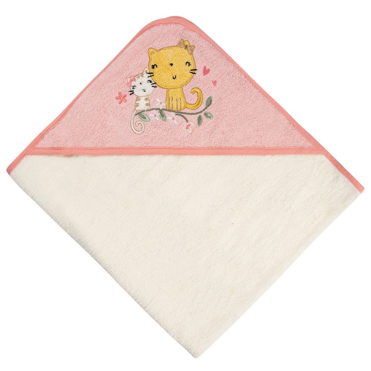 Set 2 toallas beb&eacute; Gerber con capucha rosa 66&times;76 cm algod&oacute;n image number null