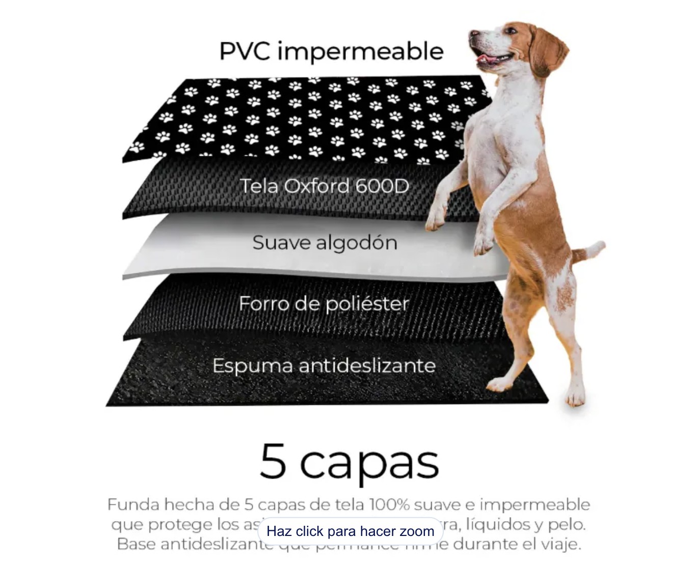 Funda Impermeable Coche Cubre Asiento Mascota Auto Perro Color Negro image number null