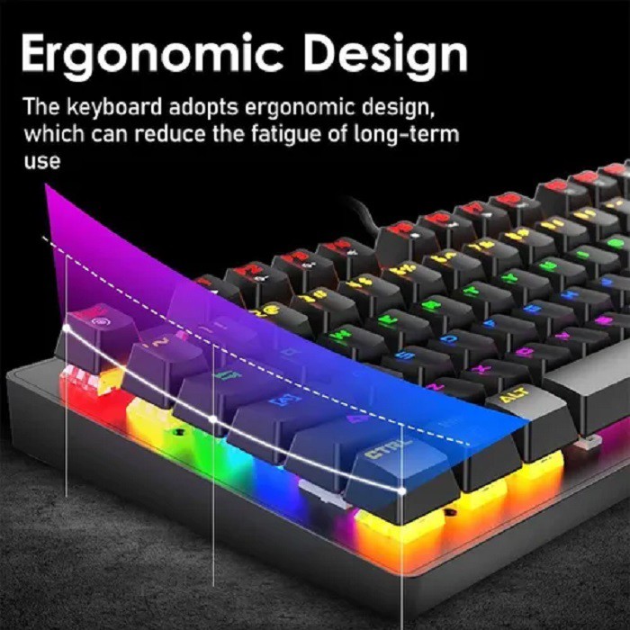 Teclado Gamer Mecanico 87 Teclas Negro image number null