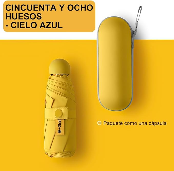 RENDIN Sombrilla UV-Eight Bones and Five Folds Paraguas Plegable,Lightweight Mini Paraguas de Bolsillo Reforzado. image number null