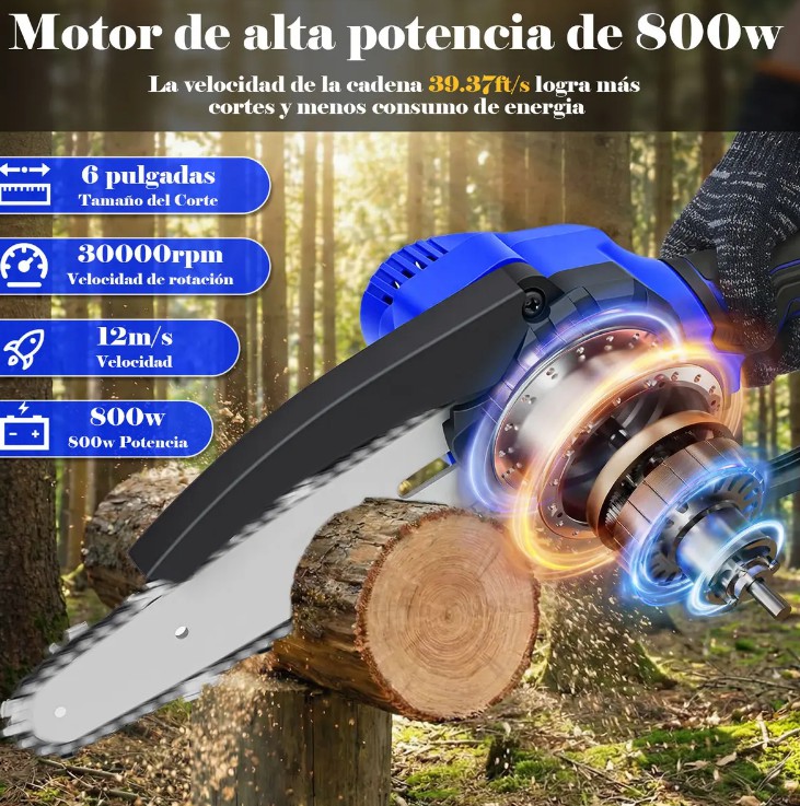 Mini Motosierra Inal&aacute;mbrica 6 Pulgadas Modelo Multicolor image number null