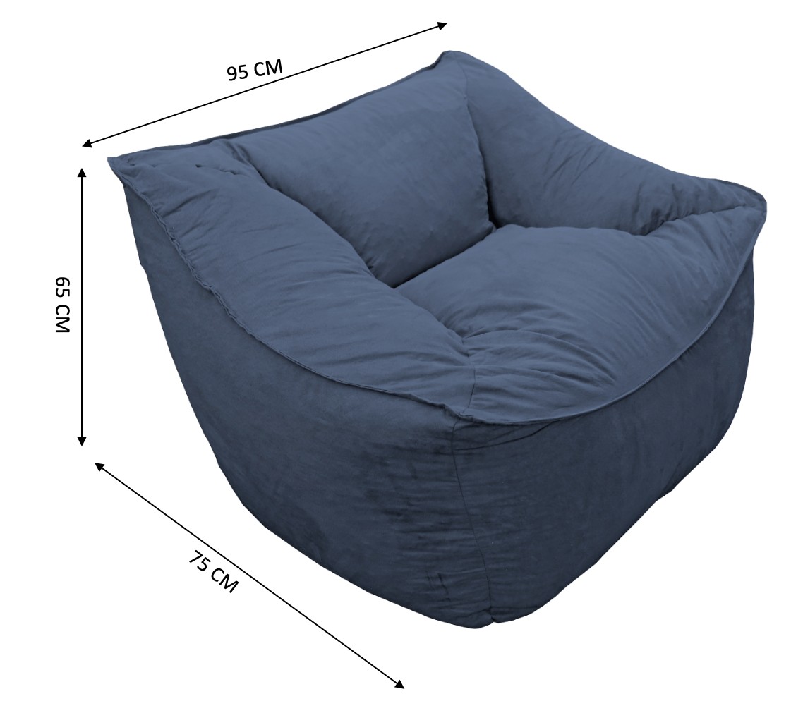 Sillon Puff El Bazar Store Azul Marino, Sillon Ocasional. image number null
