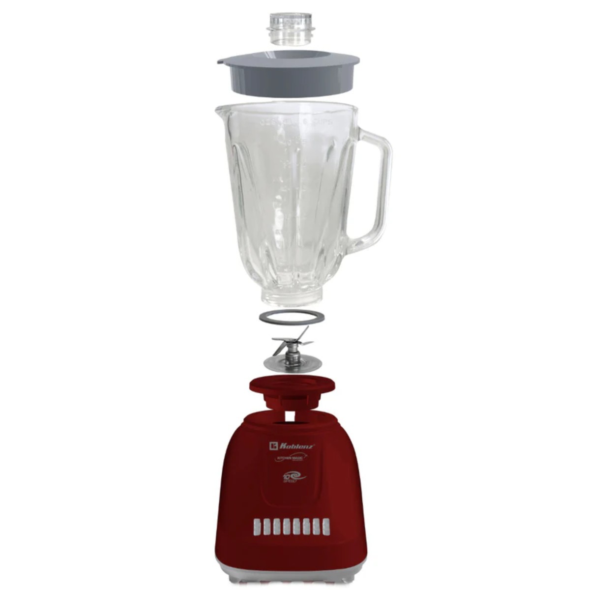 Licuadora Koblenz LKM-5970 VR 500 Watts, Vaso Vidrio Rojo/Gris ENDY3 image number null