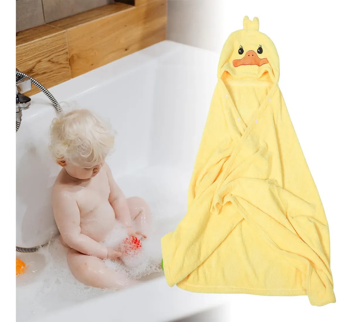 Manta con Capucha de Pato Amarillo image number null
