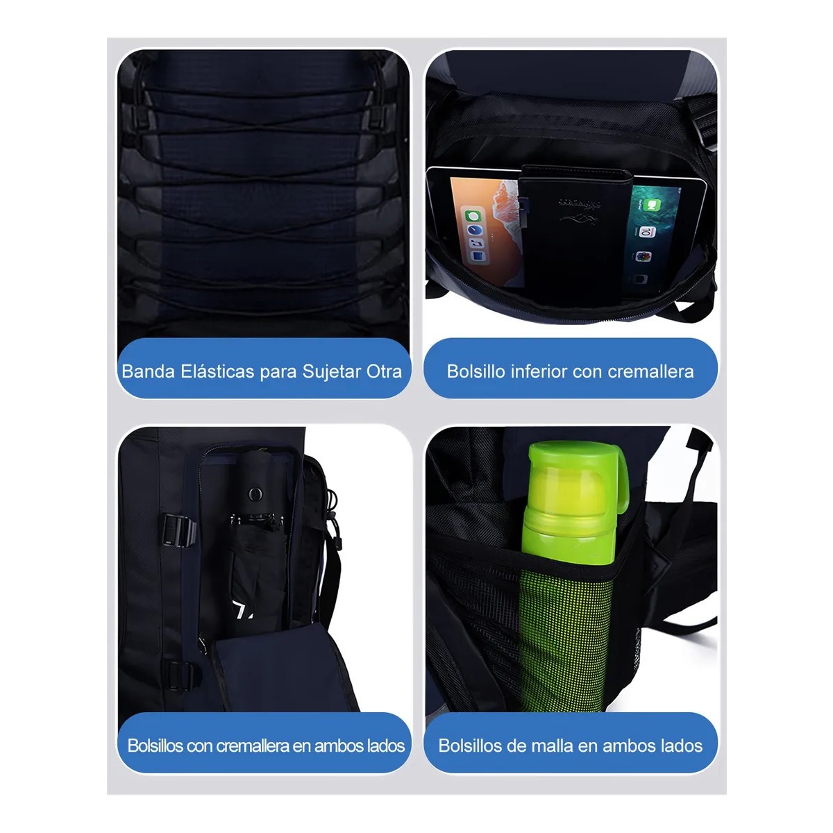 Mochila Senderismo 90l Backpack De Camping Viaje Impermeable image number null